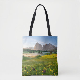 Blommor Vår Alpe di Siusi Langkofel Tygkasse