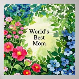 Blommor världens bästa Mamma Poster