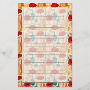 Blommor, vas och flaskor mönster brevpapper