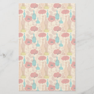 Blommor, vas och flaskor mönster brevpapper