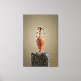 Blommor Vas på Träd-segmentet av rostfritt trä Canvastryck