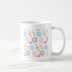 Blommor, vattenfärg, mjuk Rosa Elegant Kaffemugg