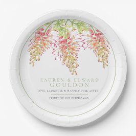 Blommor, vattenfärg, vit grönt bröllop