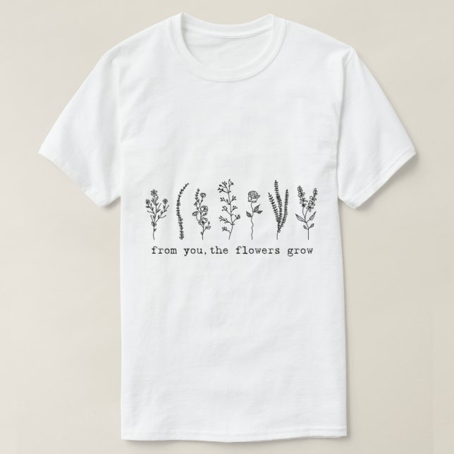 blommor växer upp genom blomsvetsning från dig t shirt (Design framsida)