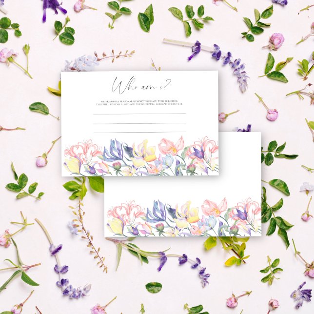 Blommor - Vem är jag bröllopsdusch spel Brevpapper (Skapare uppladdad)