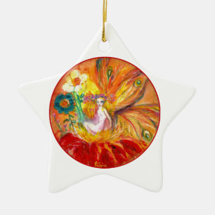BLOMMOR Vibrant Red Ruby Star Julgransprydnad Keramik