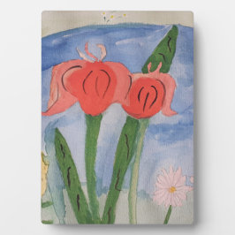 Blommor vid Sjö Tabletop Plaque med ål