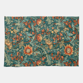 Blommor, vintage, art nouveau, William Morris stil Kökshandduk