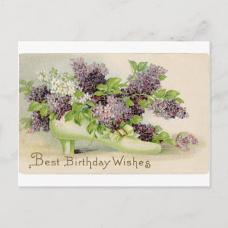 Blommor Vintage Födelsedagsfest blommars petals Vykort