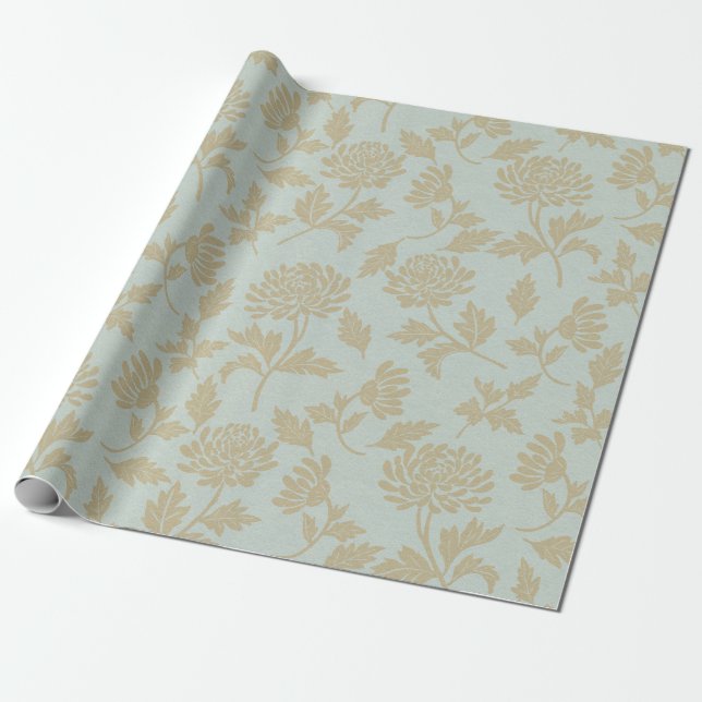 Blommor, Vintage Presentpapper (Utrullad)