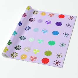 Blommor Violet Wrapping Papper Presentpapper