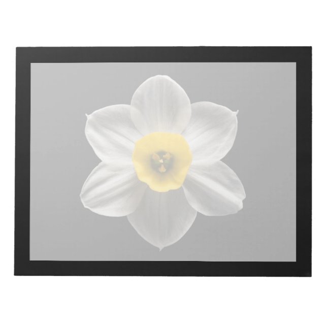Blommor | Vit avodil Flower Anteckningsblock (Framsida)