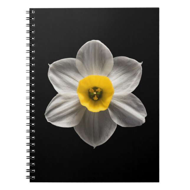 Blommor | Vit avodil Flower Anteckningsbok (Framsidan)