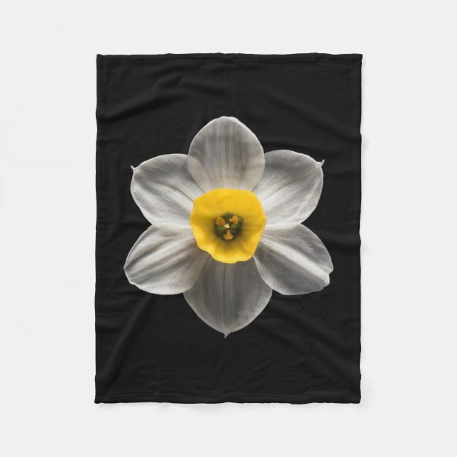 Blommor | Vit avodil Flower Fleecefilt (Framsidan)