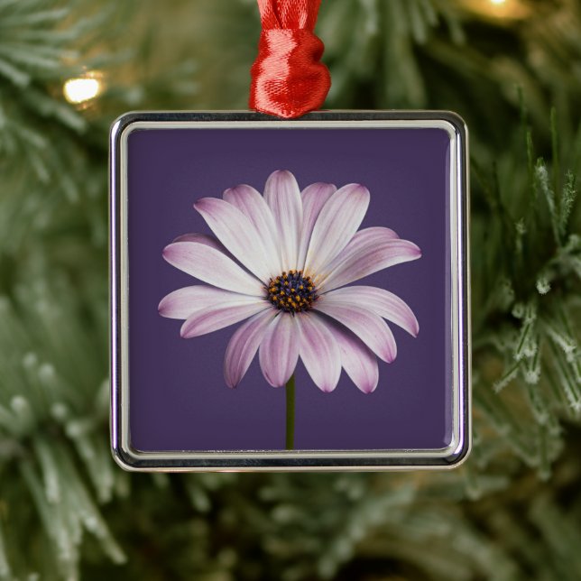 Blommor | Vit och Lila Daisy Julgransprydnad Metall (Träd)