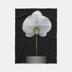 Blommor Vit, orchid blomma Fleecefilt
