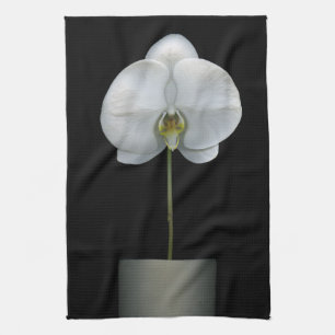 Blommor Vit, orchid blomma Kökshandduk