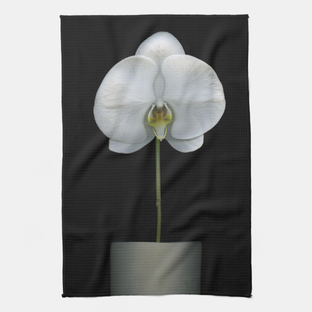 Blommor | Vit, orchid blomma Kökshandduk (Vertikal)