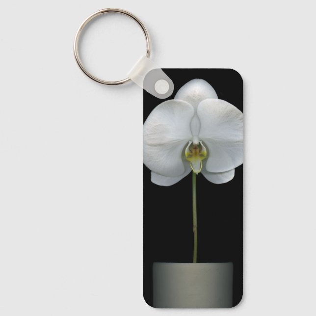 Blommor | Vit, orchid blomma Nyckelring (Framsida)