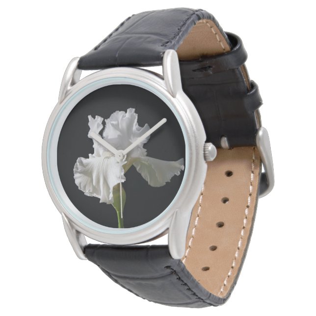 Blommor | Vit ris Armbandsur (Vinklad)