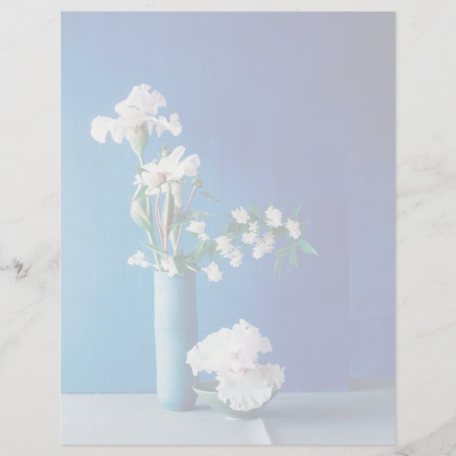 Blommor | Vit ris i Vas (Framsida)