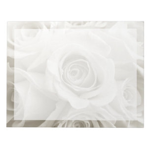 Blommor   VIT ROS Anteckningsblock