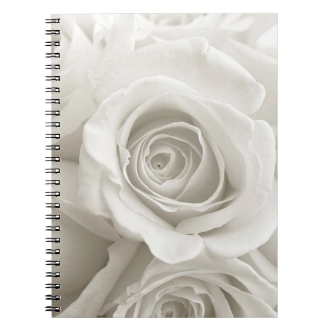 Blommor | VIT ROS Anteckningsbok (Framsidan)