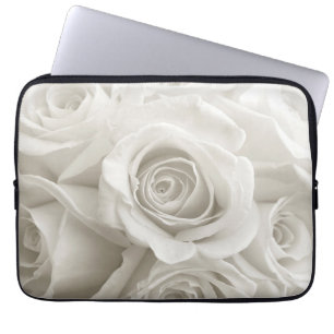 Blommor VIT ROS Laptop Fodral