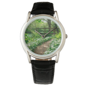 Blommor Vitblommor i skogen Armbandsur