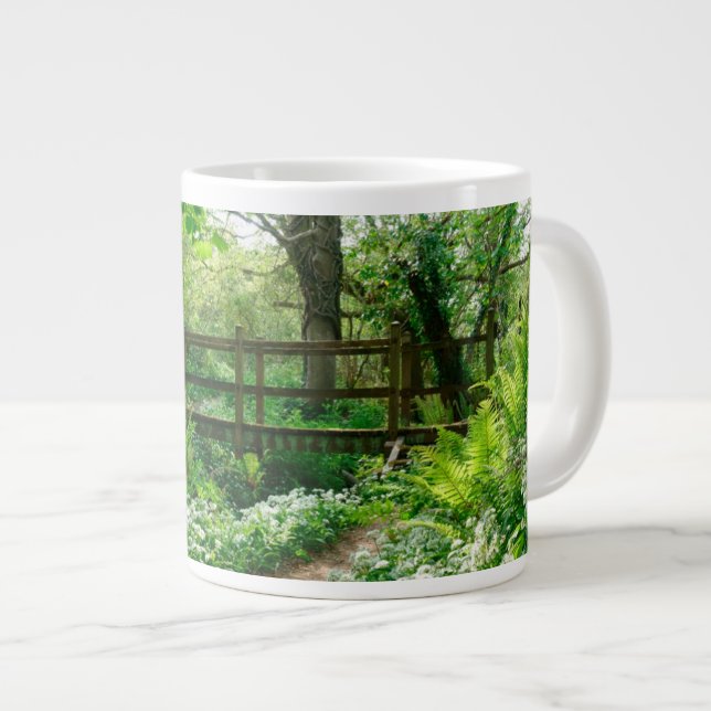 Blommor | Vitblommor i skogen Jumbo Mugg (Framsida höger)