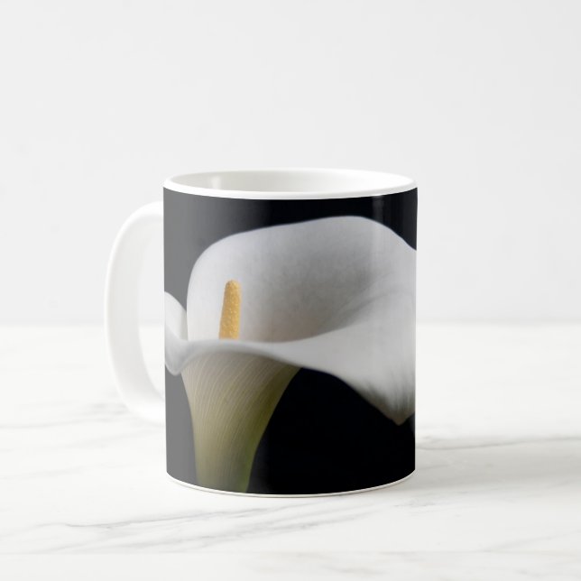 Blommor | White Calla Lily Kaffemugg (Framsida vänster)