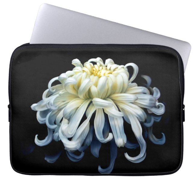Blommor | White Chrysanthemum Laptop Fodral (Framsidan)