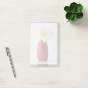 Blommor White Dahlia i Red Vas Post-it Block