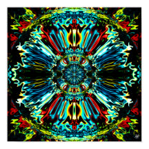 Blommor X v2 - färgad mönster pareidolia