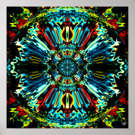 Blommor X v2 - färgad mönster pareidolia Poster