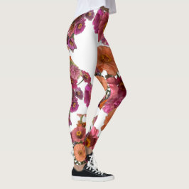 Blommor Zinnia Bouquet Maureen Girard Colorful Leggings
