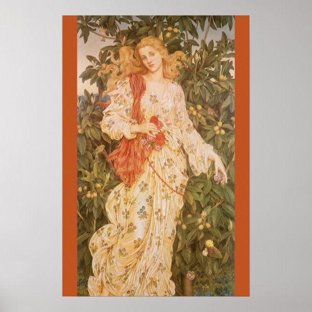 Blommornas och blomningens gudinna, Flora av Morga Poster (Framsidan)