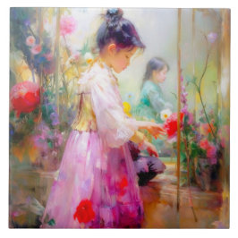 Blommornas skönhet kakelplatta