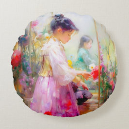 Blommornas skönhet rund kudde