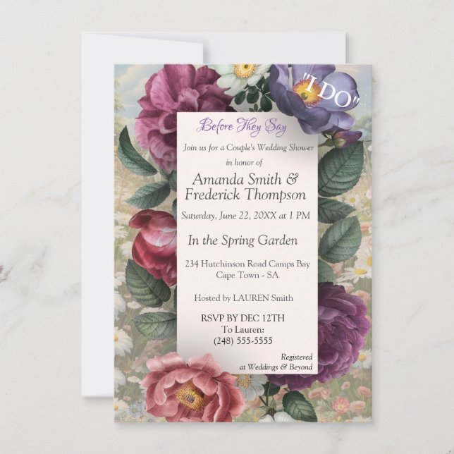 Blommornas språk inbjudningar (Framsida)