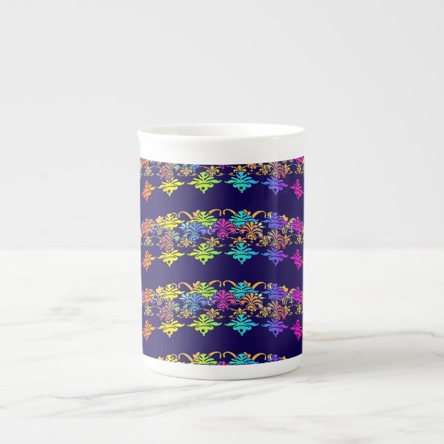 Blommors symbolik Navy Benporslin Mugg (Framsidan)