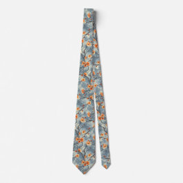 Blommotiv i blått slips
