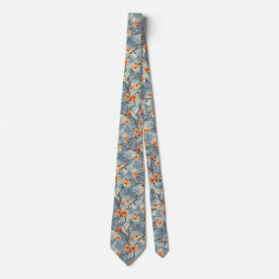 Blommotiv i blått slips