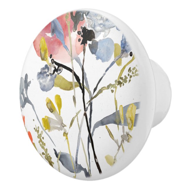 Blommövertäckning - Pastellblommor med vattenfärg Knopp (Höger)