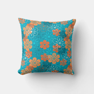 Blommregn Hawaiian Retro Blommönster Kudde