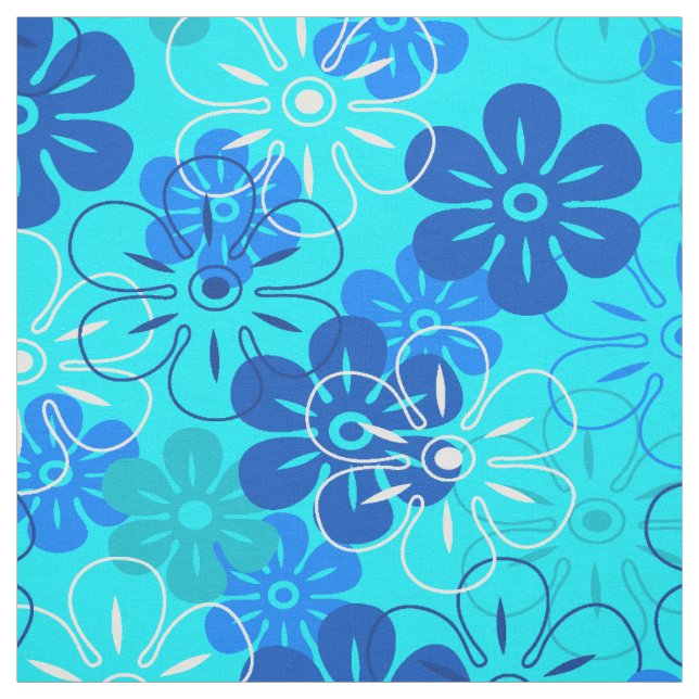 Blommregn Hawaiianskt Retroblommor Tyg (Provkarta)