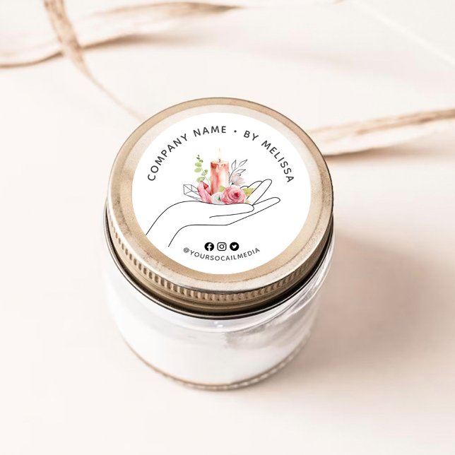 Blommstaken Runt Klistermärke (Skapare uppladdad)