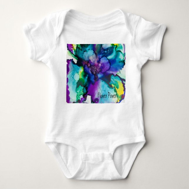Blommströmsutrustning i Baby T Shirt (Framsida)