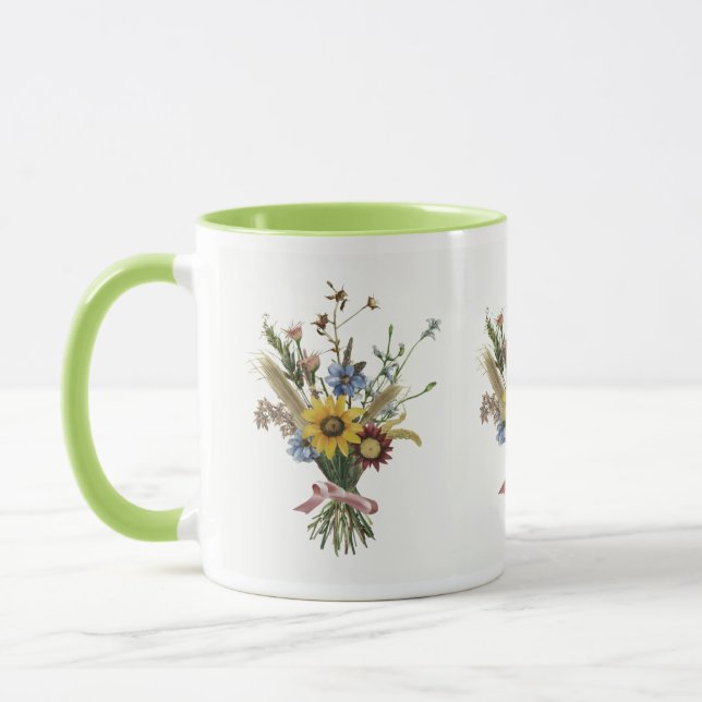 Blommtryckt mugg (Vänster)