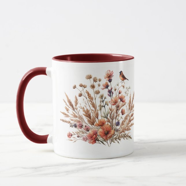 Blommtryckt mugg (Vänster)
